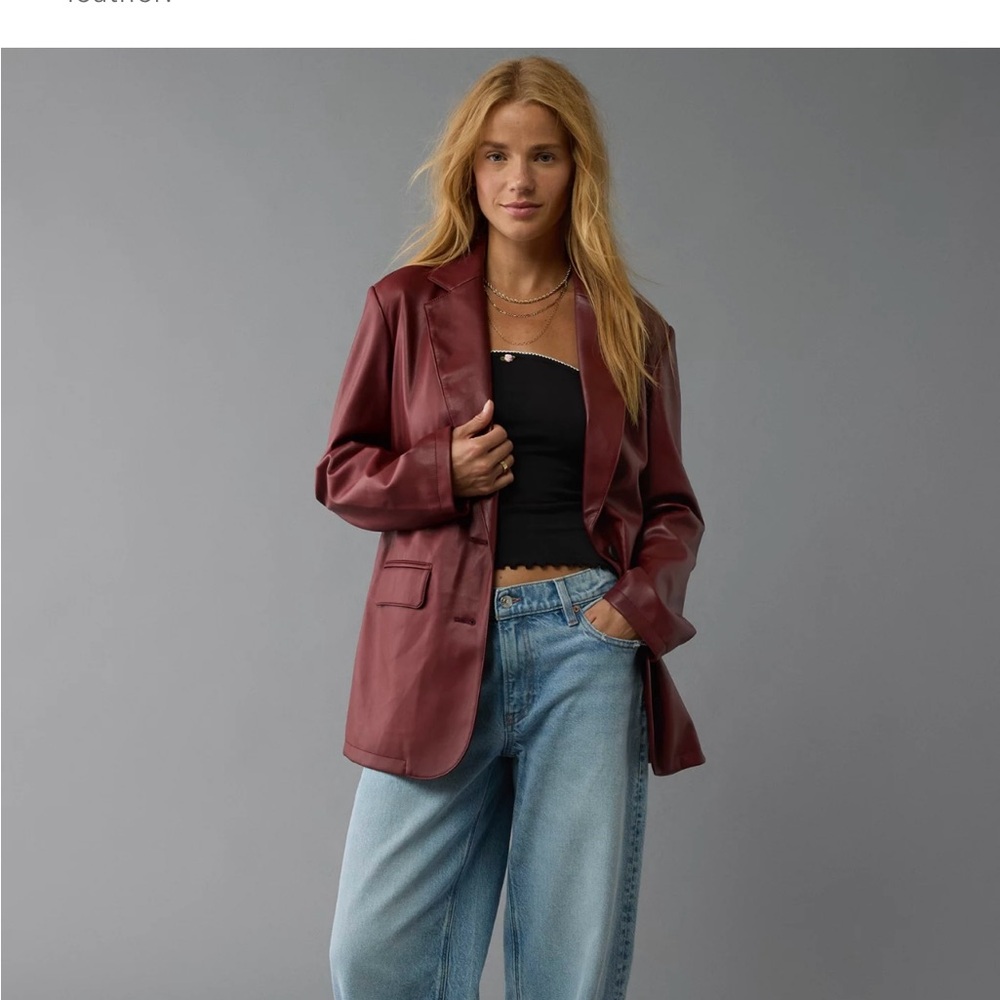 American Eagle Outfitters Red Blazer Jacket